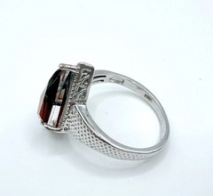 Unusual Sterling Silver Kite Cut Genuine AMETRINE Ring STS Sz7 Vintage Jewelry