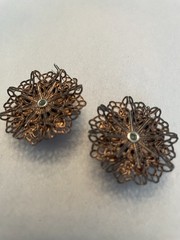 Vintage Faux Fire Opal Filigree Dangle Pierced
