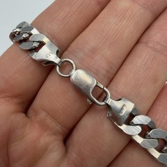 Vintage 925 Sterling Silver Men’s Curb Chain Necklace Jewelry Unisex Statement