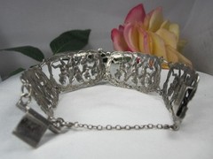 Vintage European Sterling Silver Story-Telling Panel Bracelet