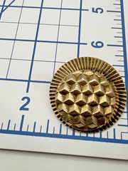 Vintage Gold Tone Geometric Scarf Clip Ring Holder Modernist Textured Unsigned