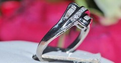 10k white gold swirl ring 0.45ct natural diamond size 6 handmade 2.2gr N2706F