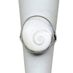 vintage sterling silver Shiva Eye shell ring