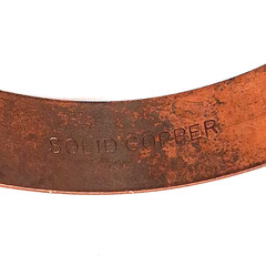 VINTAGE SIGNED COPPER CUFF BRACELET 7″ READ