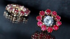 14k yellow gold 0.40ct ruby earring jackets vintage heated handmade 0.80gr