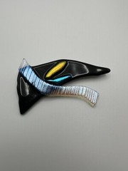 Vintage 1992 Hand Made Artisan Signed DAB Brooch 7.9 x 4.5 cm BB4