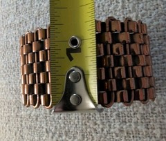 RENOIR COPPER WIDE MODERNIST BASKET WEAVE CUFF BRACELET SIGNED