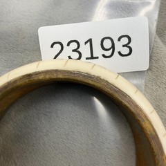 Vintage Bangle Bracelet Brass inlay 8.5”