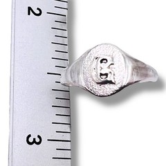 Initial Letter G Signet 925 Sterling Silver Child Baby Pinky Ring Size 3.25