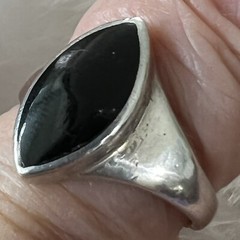 ONYX 0.925 Sterling Silver VINTAGE 5/8″ MEN’S BAND UNISEX RING size 8.50