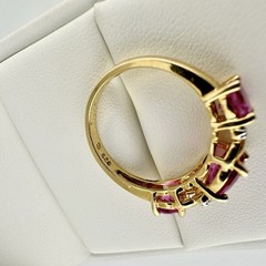 VTG Ross Simons Ruby Gold Vermeil 925 Sterling Silver Cluster Ring SZ8 Read