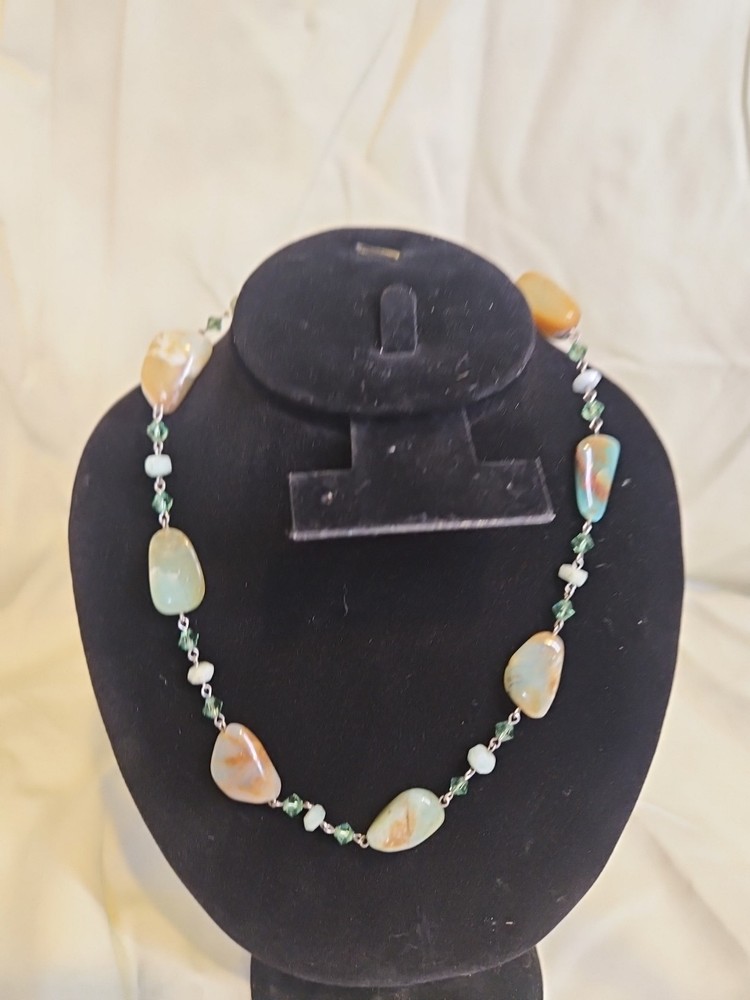 Vintage Liz Paiacios S.F. Necklace Agate Stones