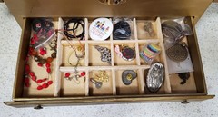 Vintage Estate Costume Jewelry Lot Retro MCM Modern Gold Silver Color (shelf)