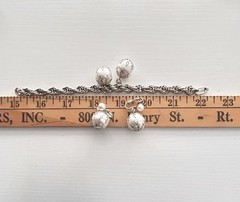 Vintage Celebrity Bracelet Earring Set Faux Pearls Wedding Baubles Dangling