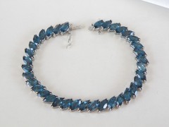 Sterling Silver 925 Natural Heated London Blue Topaz Tennis Bracelet 7.5″
