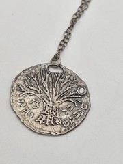 Vintage Judaica One Of A Kind Sterling Silver Tree Hebrew Pendant Necklace