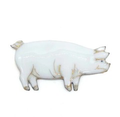 Good Luck Pig Motif – Japanese cloisonné enamel Mini Brooch Made-to-order NEW