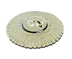 Art Deco KD Sterling Silver Marcasite Initial – ( RS ) – Brooch – 1 3/4 inch