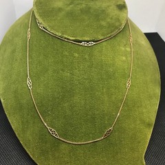 Vintage Italian Solid 14kt Gold 28″ Necklace NOS NOI 4.13g