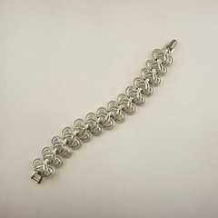 Vintage Coro Bracelet Silver Tone Scroll Open Work Link 1950s MCM Botanical