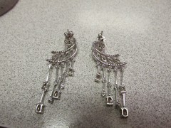 Stunning 4.00ct 18k wg Champagne & White Diamond Chandelier Earrings Make Offer