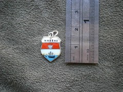 Nassau Bahamas Vintage 925 Sterling Silver Enamel Travel Shield Charm 1.3g