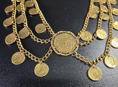 Vintage Mid-Century Victorian Revival Coin Necklace