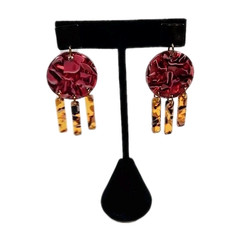 Ann Taylor Dangle Drop Earrings Colorful Acrylic Pierced Costume Jewelry