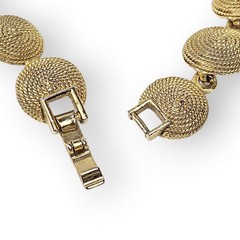 Vintage Rope Spiral Chain Necklace Round Link Matte Gold Plated 80s 17.5″ Long