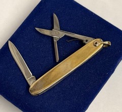 22g! Clean Gold filled fob Knife Vtg Gf 2.75-6” Ornate Scissor Charm Victorian