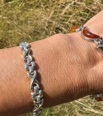 Vintage 925 Sterling Italy Link X Bracelet 7 Inches