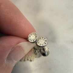 Art Deco Sterling Silver Mother of Pearl Chinese Screw Back Earrings Dangle