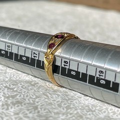Art Deco Style Edwardian 7 Stone Pink Ruby Lab Created Diamond Ring 18k Gold FN