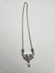 925 Vintage Handmade Necklace Marcasite And CZ Sterling Silver 18in
