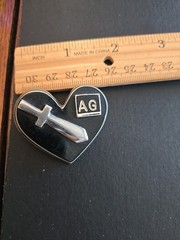 Antique Adjuntant General Sword Heart Lapel Pin Pendant