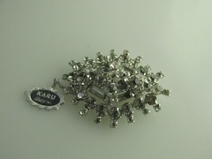 Vtg Karu Arke White Rhinestone Brooch Large White Ice Star Burst Atomic