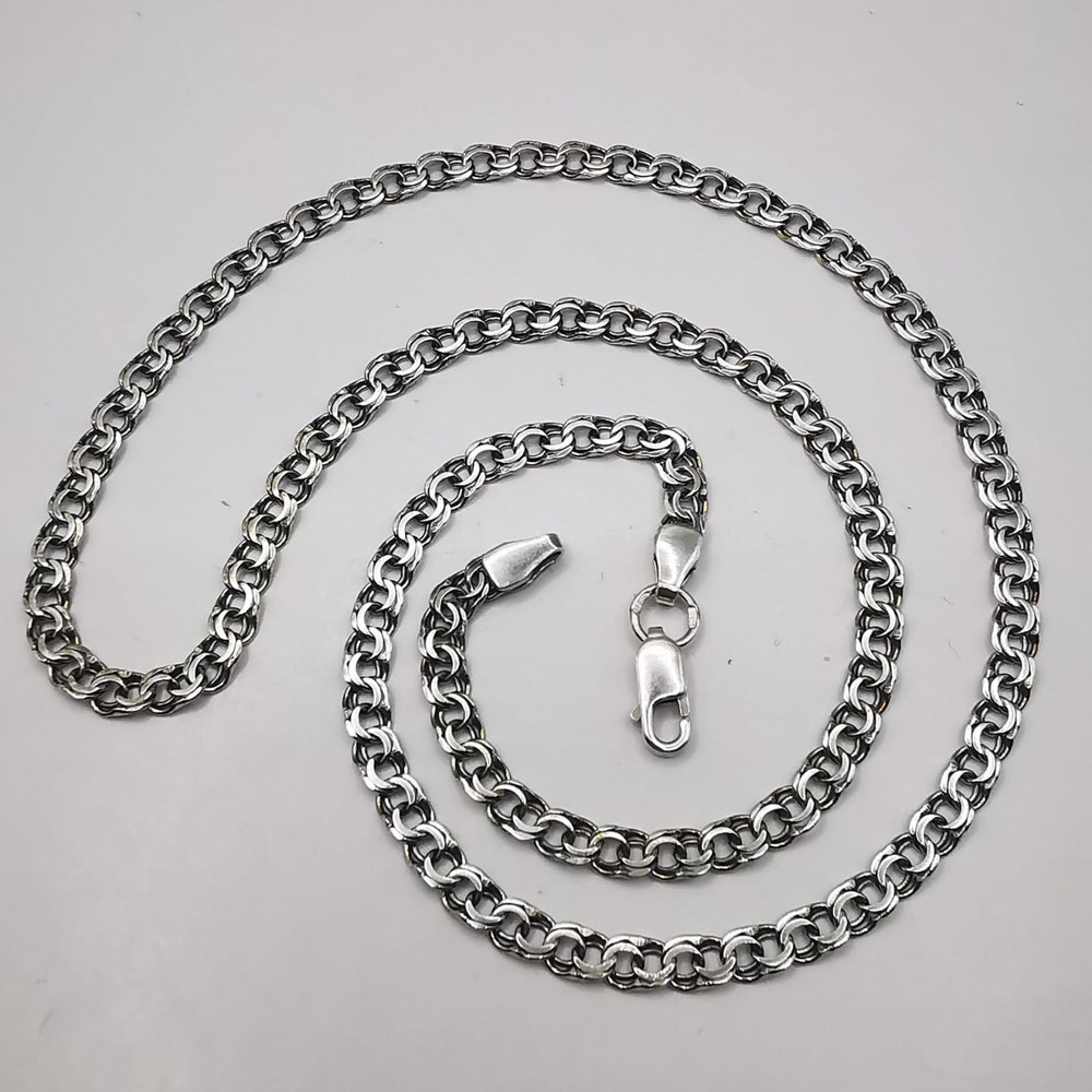 Authentic Vintage 925 Sterling Silver Handmade Chain Necklace – 10.60g