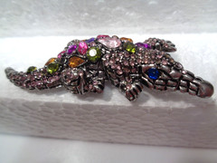 GORGEOUS RHINESTONE LARGE BROOCH LOT of 6 pcs. Alligator Butterfly Etc. VGC