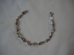 VINTAGE 1970-80s RETRO MOD 3D BEADS 7″ STERLING SILVER STAMPED LEX 925 BRACELET