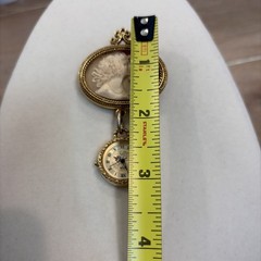 Vintage Cameo Brooch w/watch In Gold Tone By Brand Called “1928”