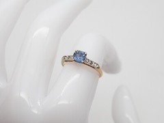 Vintage 1940s $3000 1ct Ceylon Blue Sapphire VS G Diamond 14k Yellow Gold Ring