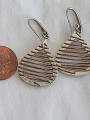 UNWORN Dazzling AGI ITALY STERLING SILVER Gold Wire Wrapped Dangle Earrings