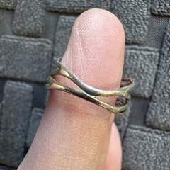 Vintage Sterling Silver Open Work Designed Ring Weaved Twig Pattern – Size 7