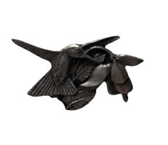 Birds And Blooms Hummingbirds Pewter Pin Brooch 1995 Tiny
