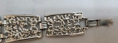 Vintage Sarah Coventry jewelry “Frozen Lace” Bracelet – Silver – VERY NICE!