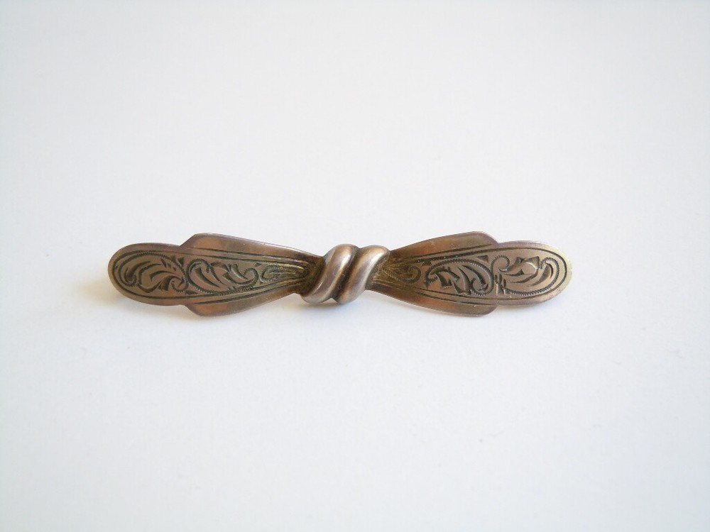 Art Nouveau Brooch 835 Silver Bow Theodor Klotz Handmade 3.7g/5.3 X 0.9cm