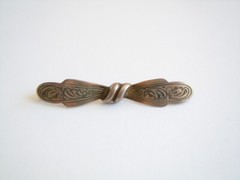 Art Nouveau Brooch 835 Silver Bow Theodor Klotz Handmade 3.7g/5.3 X 0.9cm