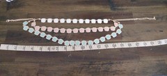 5pc Necklace Lot Enamel Acrylic Metal Rice Pearls Multi Strand Pastel Art Beads