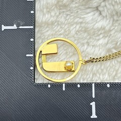Vintage Monogram Necklace Initial Letter J Pendant Gold Tone Faux Pearl 15″