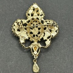 Colorful Rhinestone Dangle Brooch Pin J29A